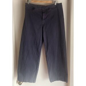 Madewell Emmett Wide Leg Crop Jeans Size 32 Grey Cotton Blend Faded Wash‎